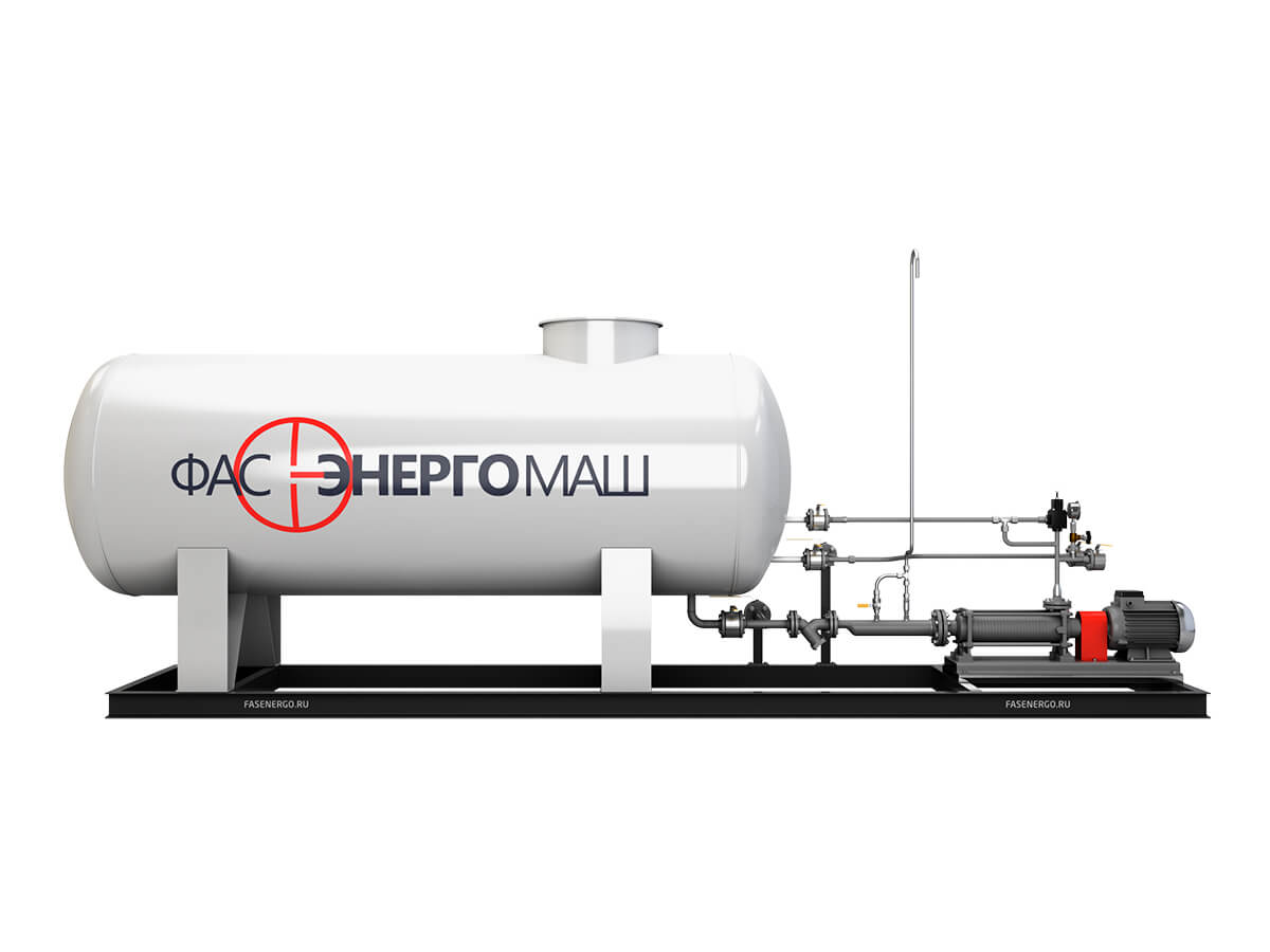 Модульная газозаправочная станция (АГЗС) с насосом тип VDM NA100 и одной  емкостью тип 8,5 НС с номинальным объемом 8,5 м³