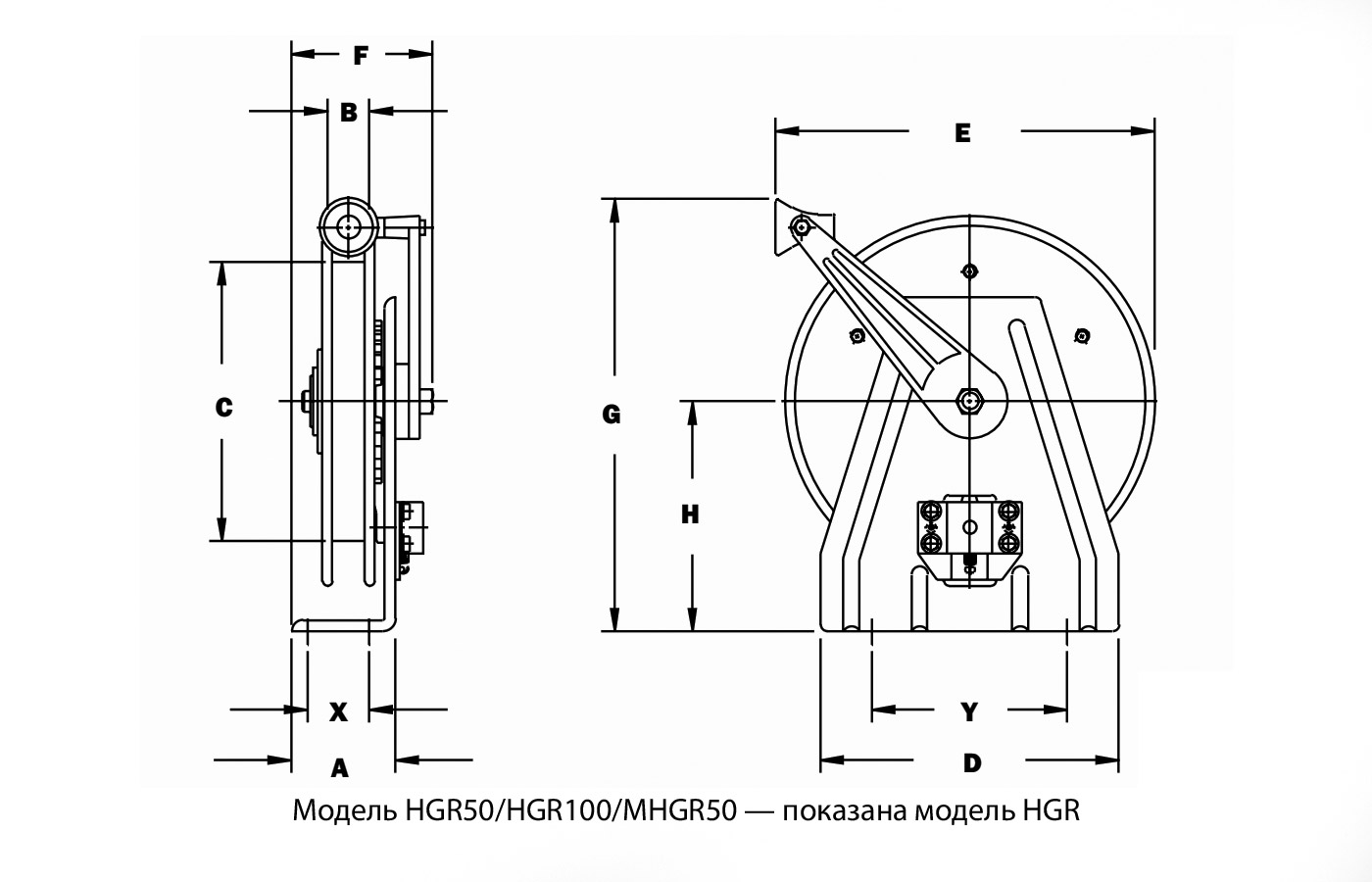 Барабаны Hannay Reels серии GR/HGR для намотки кабеля заземления