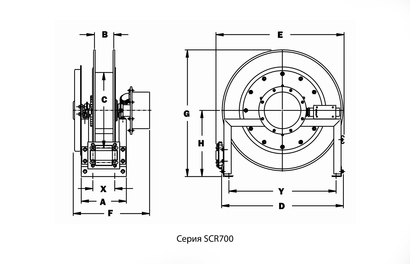 Барабаны Hannay Reels серии NSCR700/SCR700 для намотки электрического  кабеля под напряжением