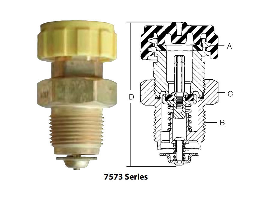 Клапаны RegO выравнивания давления по газообразной фазе серий 7573 и 3183АС для емкостей согласно стандарту ASME и газовых баллонов DOT