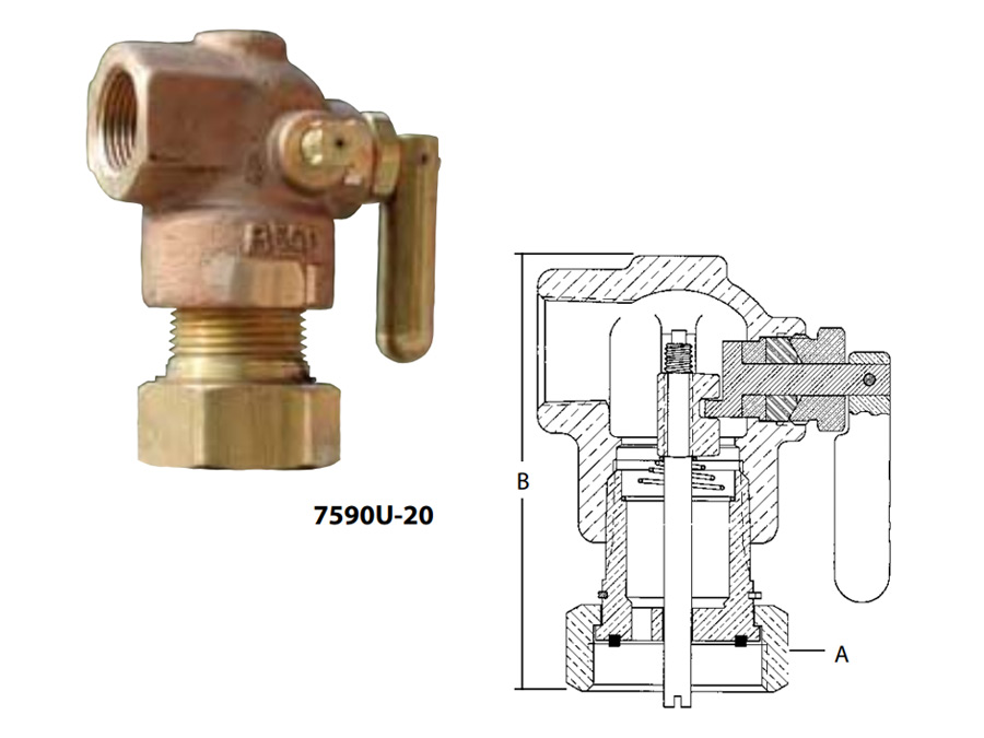 Переходник Chek-Lok тип 7590U-20 для откачки жидкой фазы к клапанам серий 7590U и 7591U
