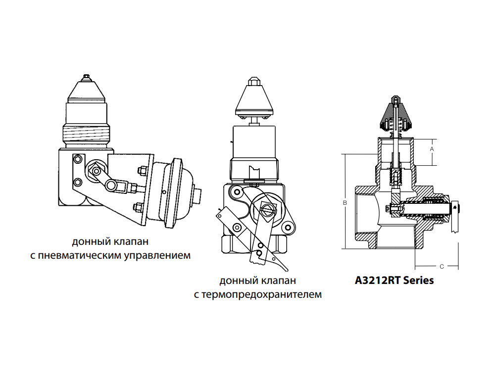 Донные резьбовые клапаны RegO серии А3212 для газовозов, транспортных систем и стационарных емкостей