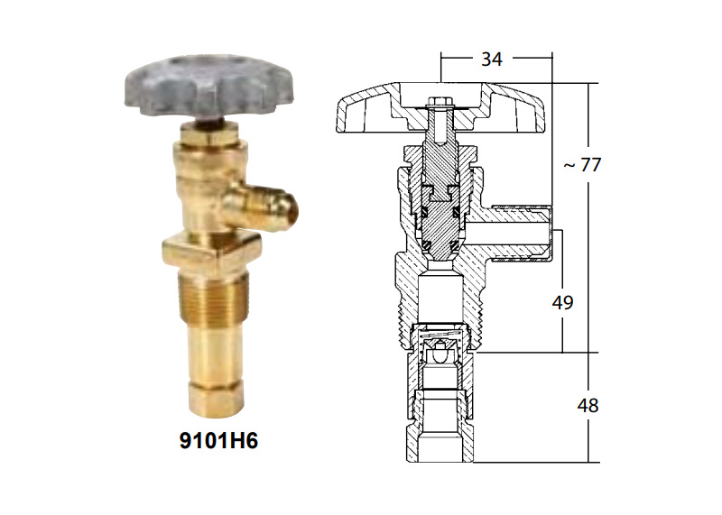 Клапаны RegO для отбора СУГ для резервуаров моторного топлива, соответствующих стандартам ASME серий 901C, 9101H и 9101Y